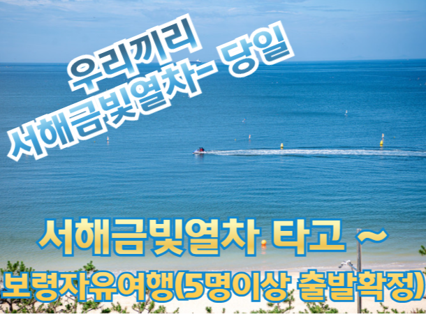 [서해금빛열차] [5명이상 무조건출발] 소규모로 즐기는 보령자유여행 (교통/입장료포함) [당일] [용산역,영등포역,수원역]